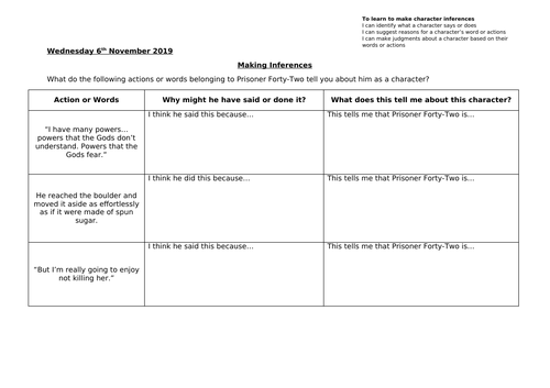Who Let the  Gods Out? Inference Activity