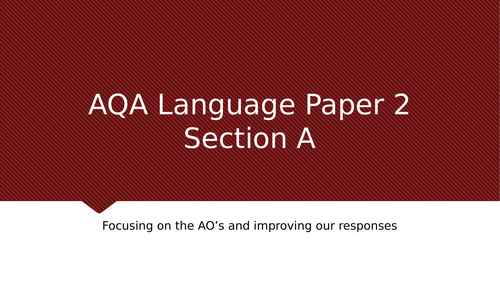 AQA Language Paper 2 non fiction Section A mini scheme