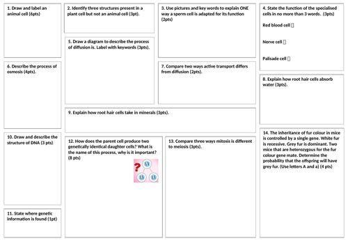 Biology 'revision test'