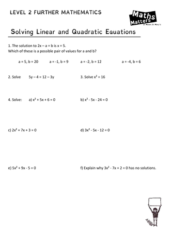 L2FM - Linear and Quadratic Equations | Teaching Resources