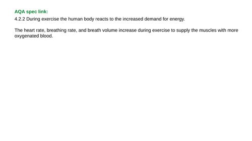 B9.2 The response to exercise