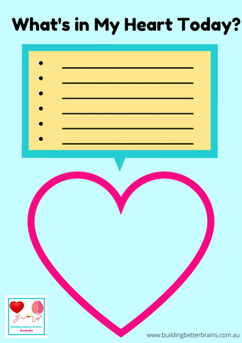 What's In My Heart Today Worksheet For Kids