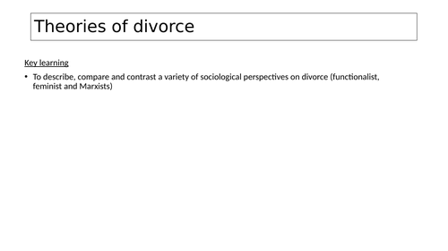 Theories of divorce