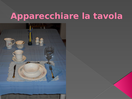 Apparecchiare la tavola (Set the Table in Italian) PowerPoint