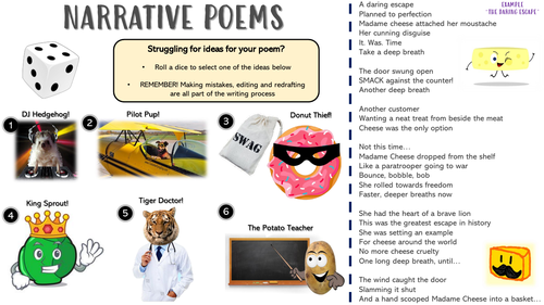 Narrative Poem Prompt sheet