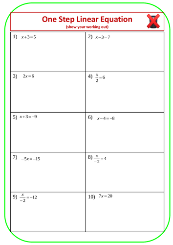 Linear Equations | Teaching Resources