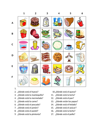 secondary-spanish-resources-food-and-drink