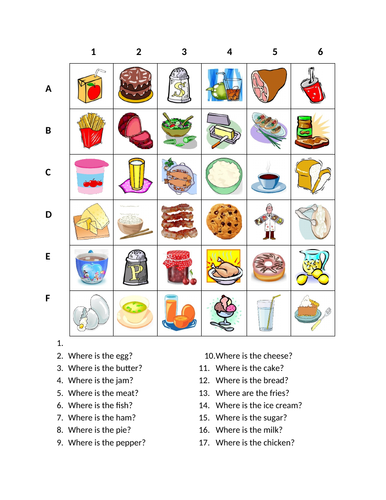 food in english find it worksheet distance learning teaching resources