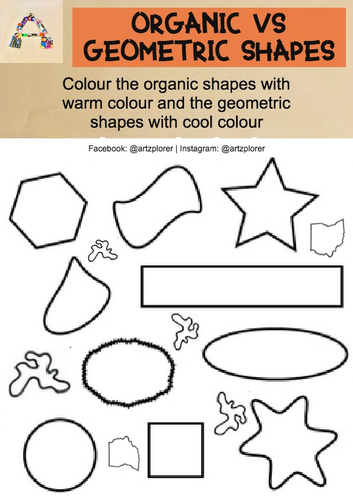 printable shapes theory worksheet teaching resources