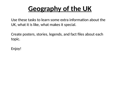 Geography of the UK Project