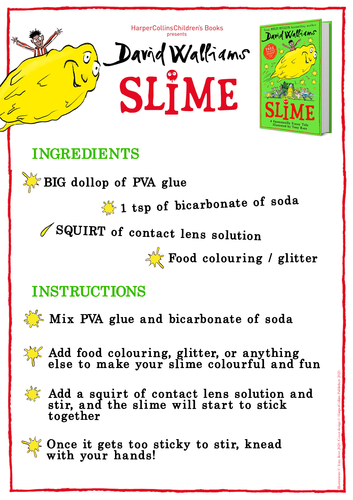 David Walliams - Slime Activity Sheets