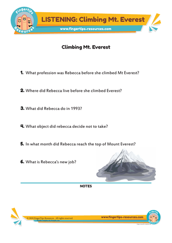 Climbing Everest - ESL Listening Activity