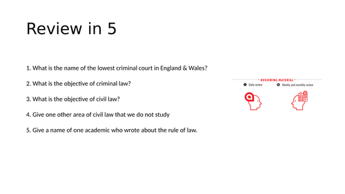 AQA Law: English Legal System:  Law Making & Parliament