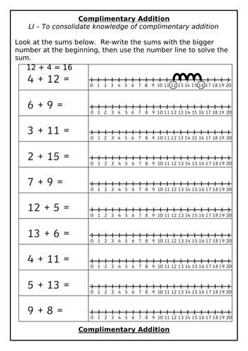 addition worksheets using jump strategy