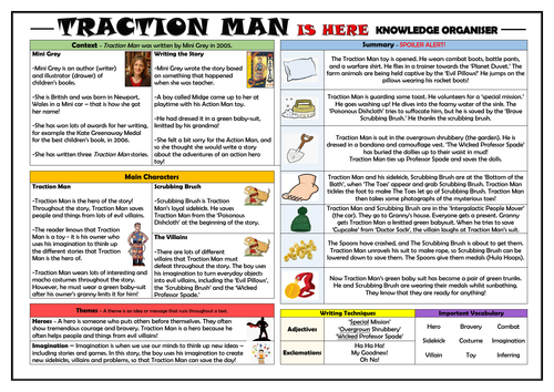 Traction Man is Here - Knowledge Organiser/ Revision Mat!