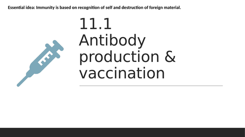 IBDP biology 2016 Topic 11.1 antibody production & vaccination PowerPoint