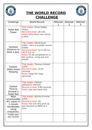 World Record Challenge