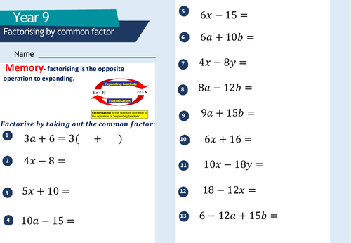 Factoring Expressions