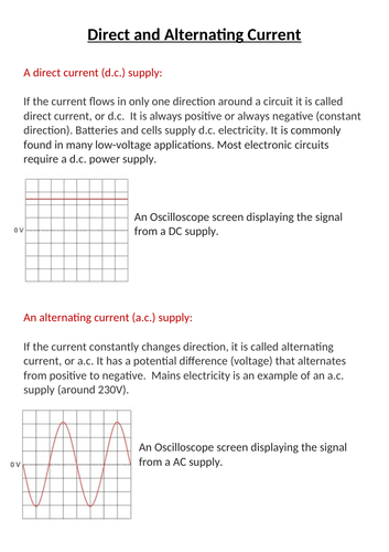 GCSE PHYSICS ELECTRICITY REVISION NOTES