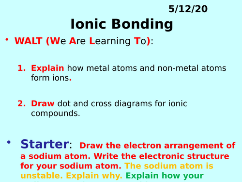 Ionic Bonding PPT - GCSE Chemistry