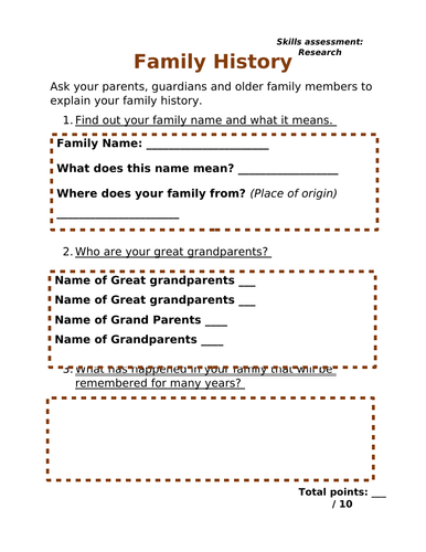 Activity worksheet