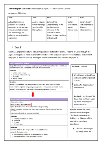 a level english literature coursework