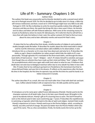 life of pi summary essay grade 12