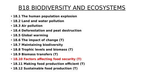 B18.10 Factors affecting food security (TRIPLE)