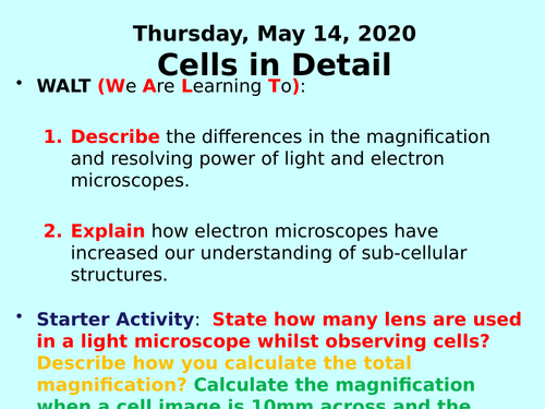 Cells in Detail PPT - GCSE Biology