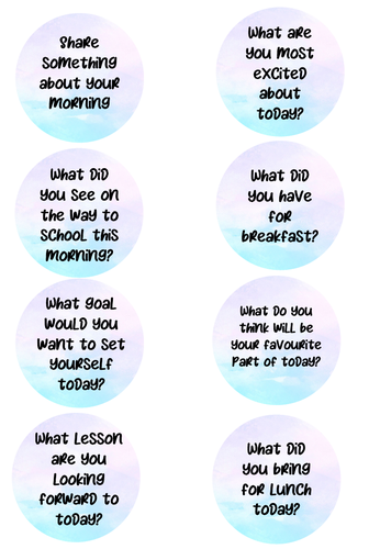 Morning & Afternoon questions