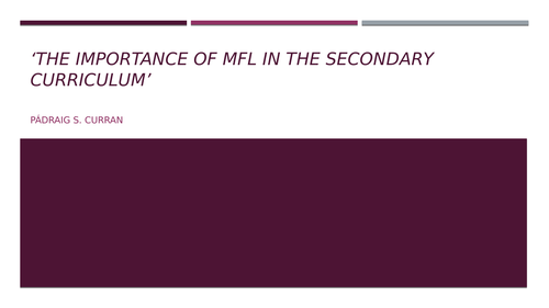 The importance of MFL in the secondary curriculum