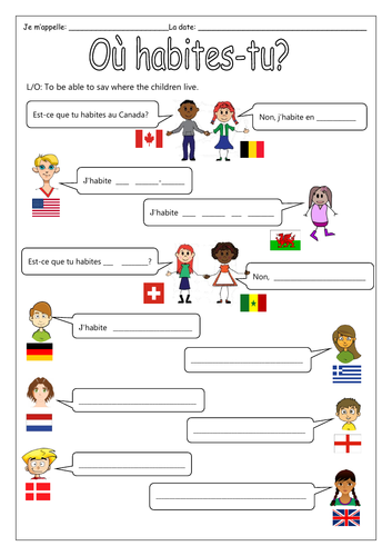 Elementary School French Resources Countries And Nationalities 8231