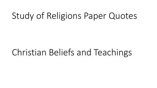 AQA GCSE Religious Studies A (9-1) Christian Beliefs and Teachings Quotation PPT