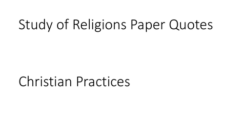 AQA GCSE Religious Studies A (9-1) Christian Practices Quotation PPT