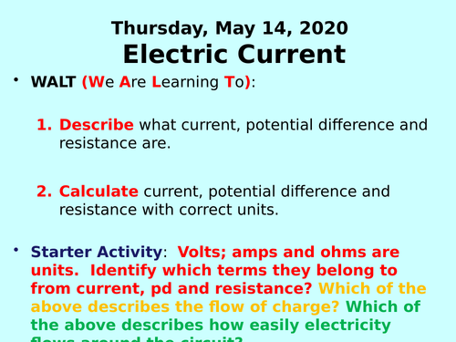 Electric Circuits PPT - GCSE Physics