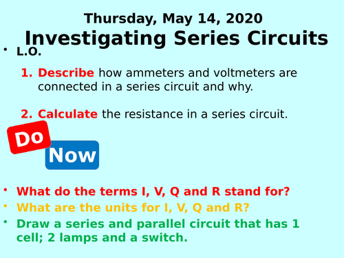 Investigating Circuits PPT (Current, pd and resistance) - GCSE Physics