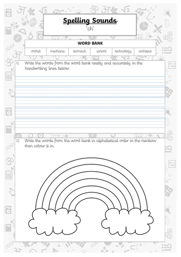 Spelling Practice - ch words