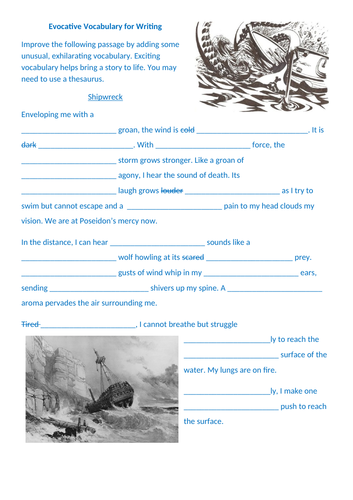 Descriptive Writing - Vocabulary - KS4/KS4 English