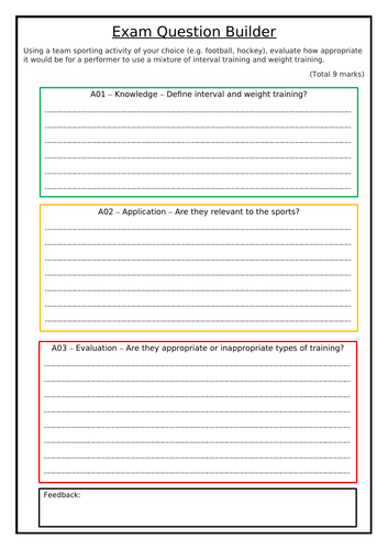 Types of Training 9 - mark Exam Question
