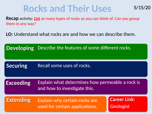 Exploring Science 8H- Rocks