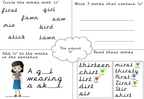 Phonics worksheet- ir