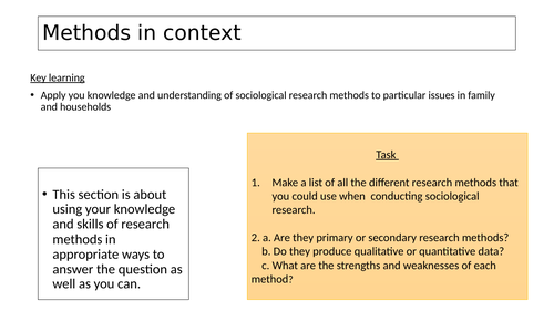 Methods in context Sociology