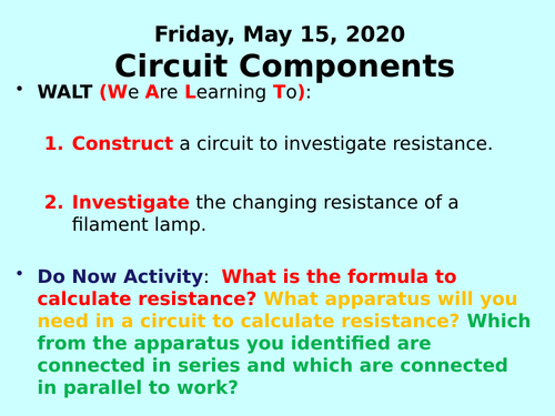 Circuit Components PPT - GCSE Physics