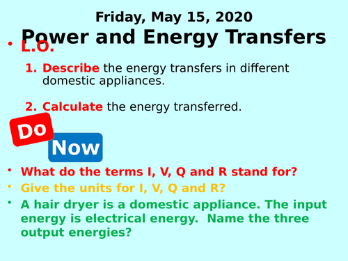 Power and Energy Transfers PPT - GCSE Physics