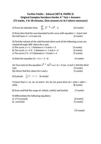 2026 Core Pure A* Test - Further Math (Set B, Paper 2)