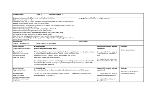 Giving opinion - Planning