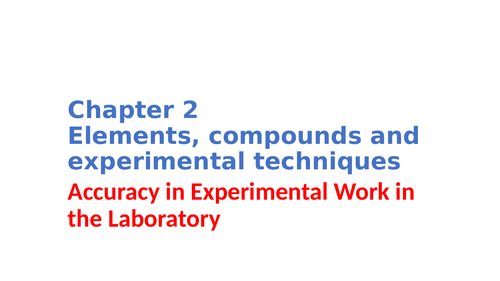 IGCSE Chemistry Chapter 2 Elements, compounds and experimental techniques
