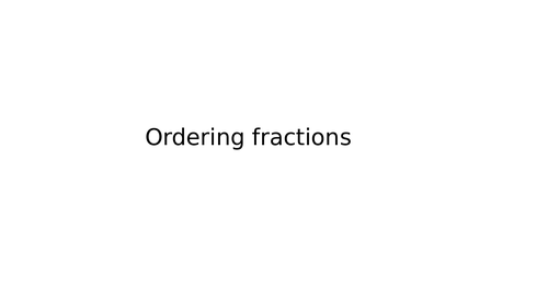 Comparing Fractions