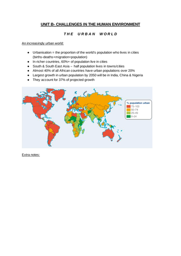 GCSE Geography- The Urban World (Human)