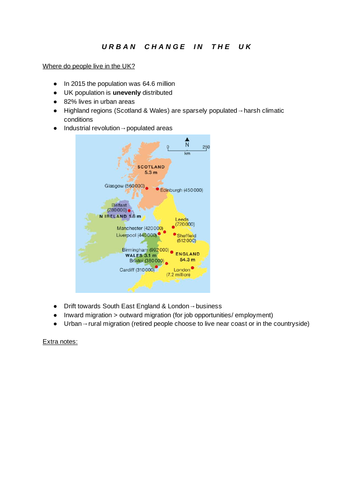 GCSE Geography- Urban change in UK (Human)